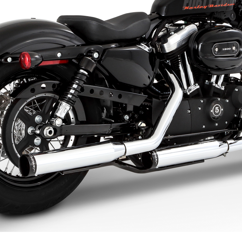 Rinehart Racing 3" Slip Ons terminación lisa negra para Harley Davidson '14-'21 Sportster (Colas)