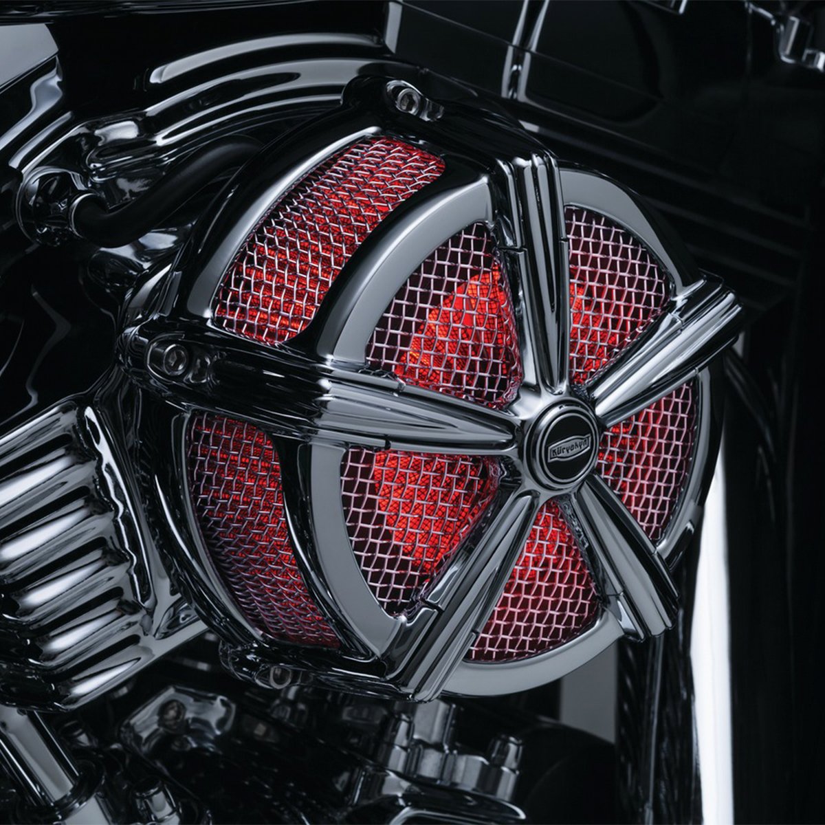 Kuryakyn Lighted Velocity Ring para Filtros de Aire Bahn & Crusher - CHG.MX For Riders