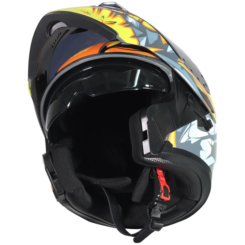 CASCO ABATIBLE R7 RACING UNSCARRED INFLAMES DOBLE MICA DOT AMA/BCO/GRS