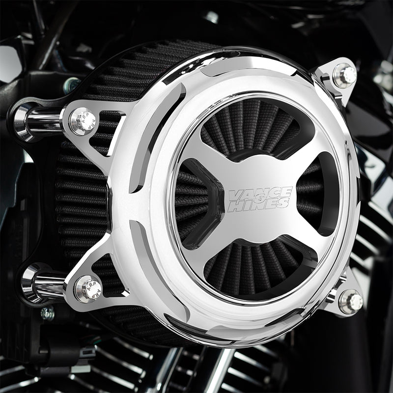 Filtro De Aire Vance & Hines Vo2 X Chrome Para Harley Davidson '17-'22 Touring, Softail y Tri Glide