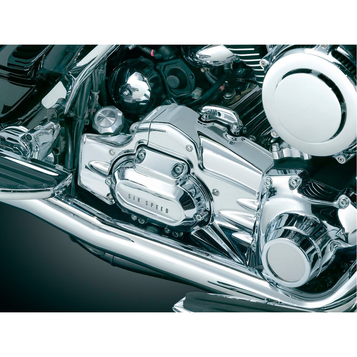 Kuryakyn Cubiertas de Transmisión para Harley-Davidson '07-'08 Touring con True Dual Head Pipes - CHG.MX For Riders