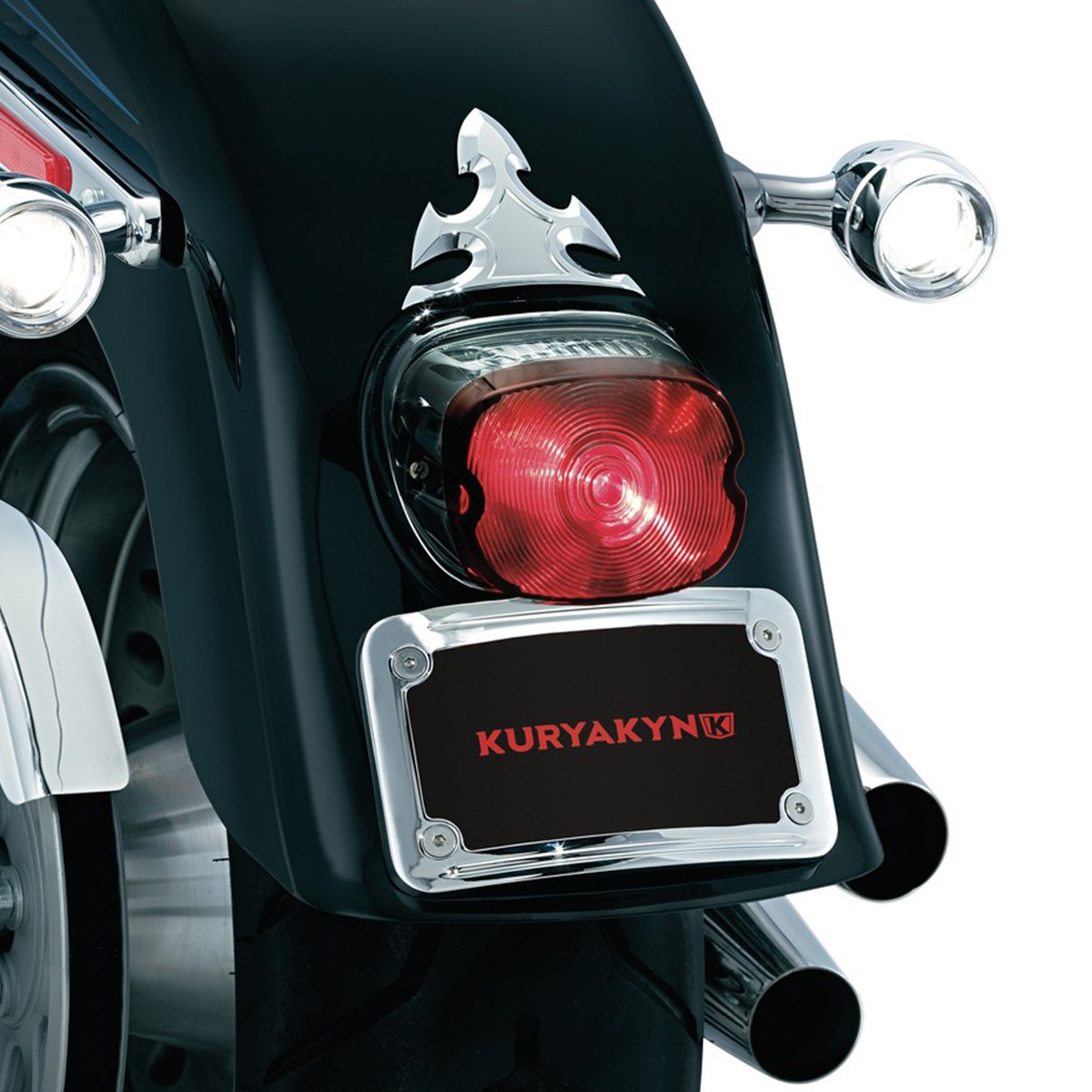 Kuryakyn L.E.D. Portaplaca Curvado Iluminado con Marco (Multi-Fit) - CHG.MX For Riders