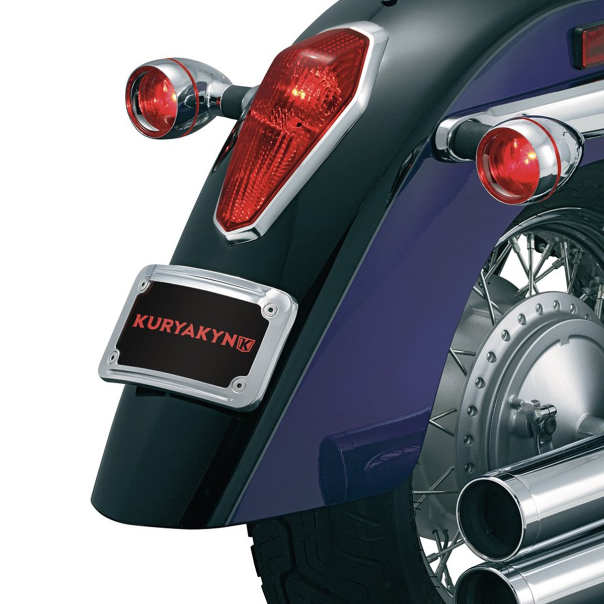 Kuryakyn L.E.D. Portaplaca Curvado Iluminado con Marco (Multi-Fit) - CHG.MX For Riders