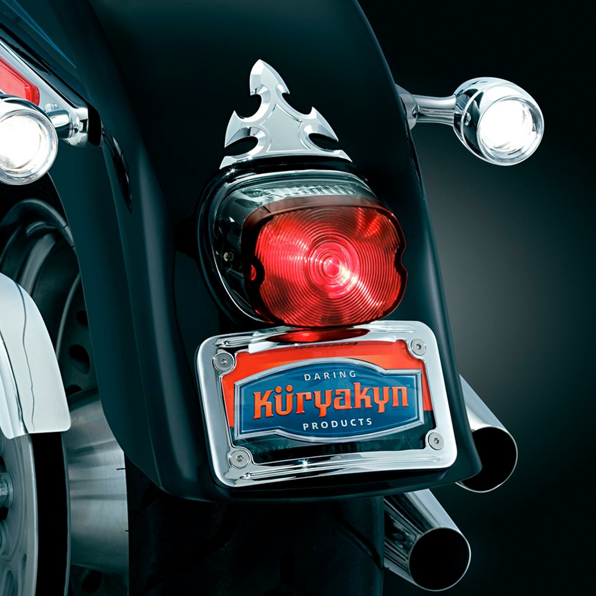 Kuryakyn L.E.D. Portaplaca Curvado Iluminado con Marco (Multi-Fit) - CHG.MX For Riders