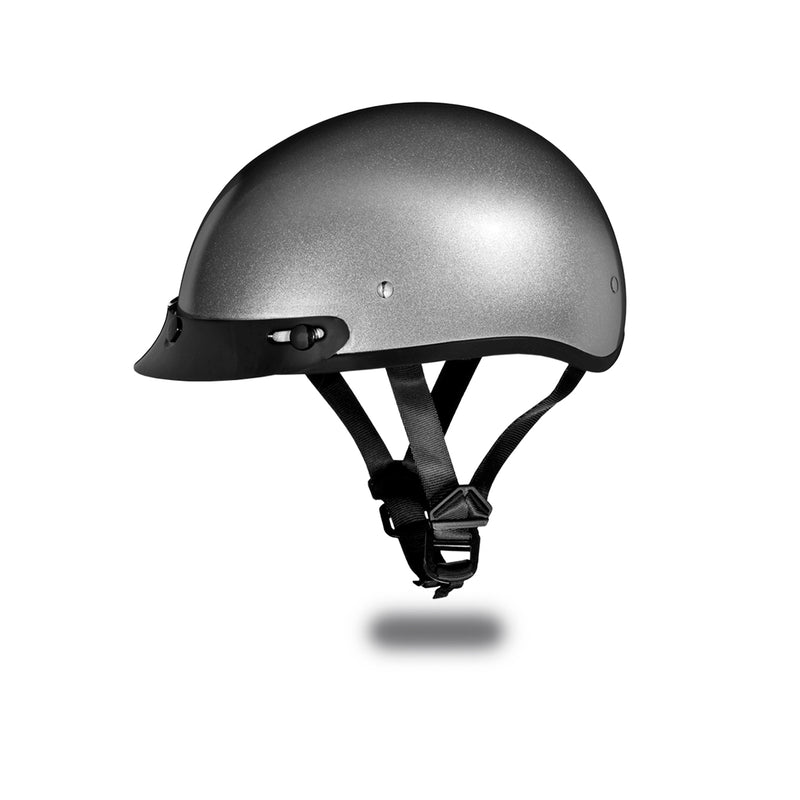 Daytona Helmets D.O.T. Daytona Skull Cap - Silver Metallic - CHG.MX For Riders