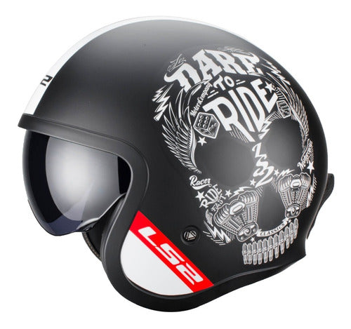 CASCO ABIERTO LS2 SPITFIRE INKY NGO/MATE/BCO OF599