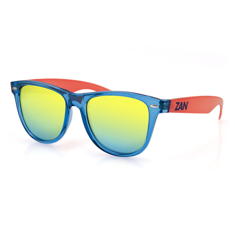Gafas de Sol ZANheadgear® Minty Azul & Naranja - Smoked Yellow