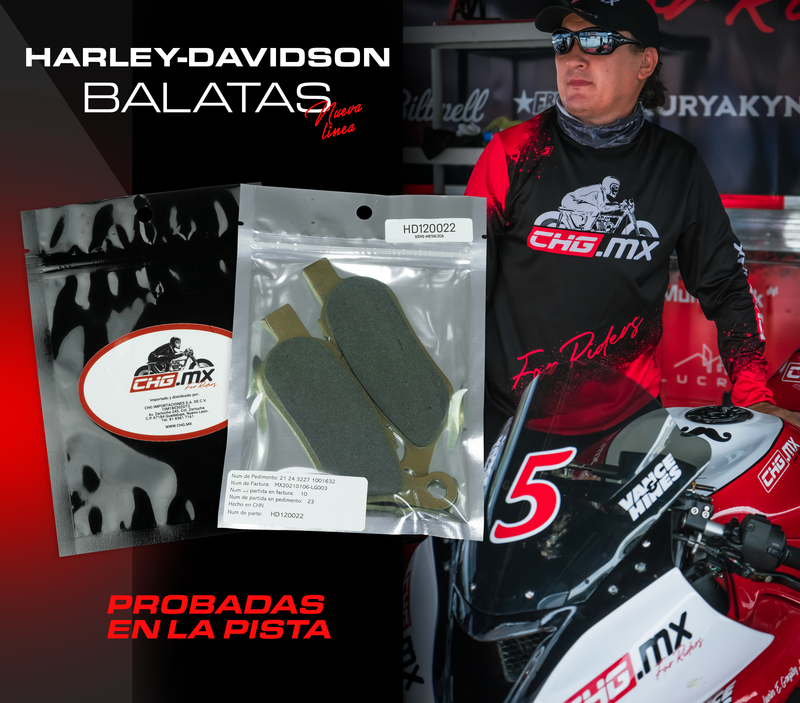 CHG.MX For Riders Balatas Traseras Semi Metalicas para Harley Davidson '08-'17 Dyna & Softail