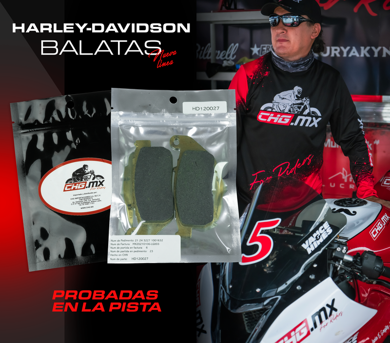 CHG.MX For Riders Balatas Frontales Semi Metalicas para Harley Davidson '04-'13 Sportster