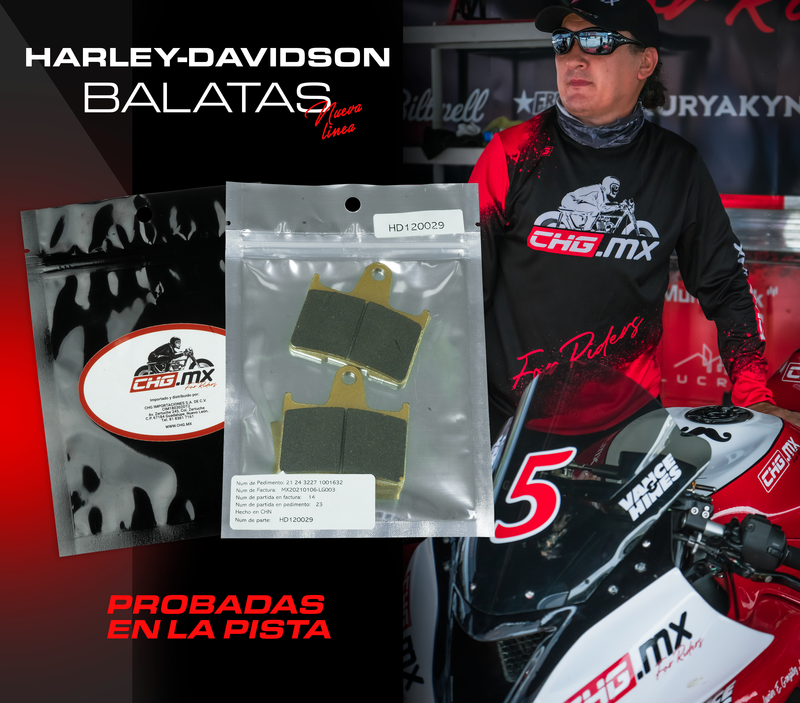CHG.MX For Riders Balatas Traseras Semi Metalicas para Harley Davidson '14-'20 Sportster