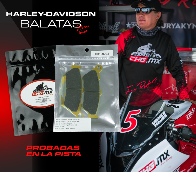 CHG.MX For Riders Balatas Frontales Semi Metalicas para Harley Davidson '15-'20 Street