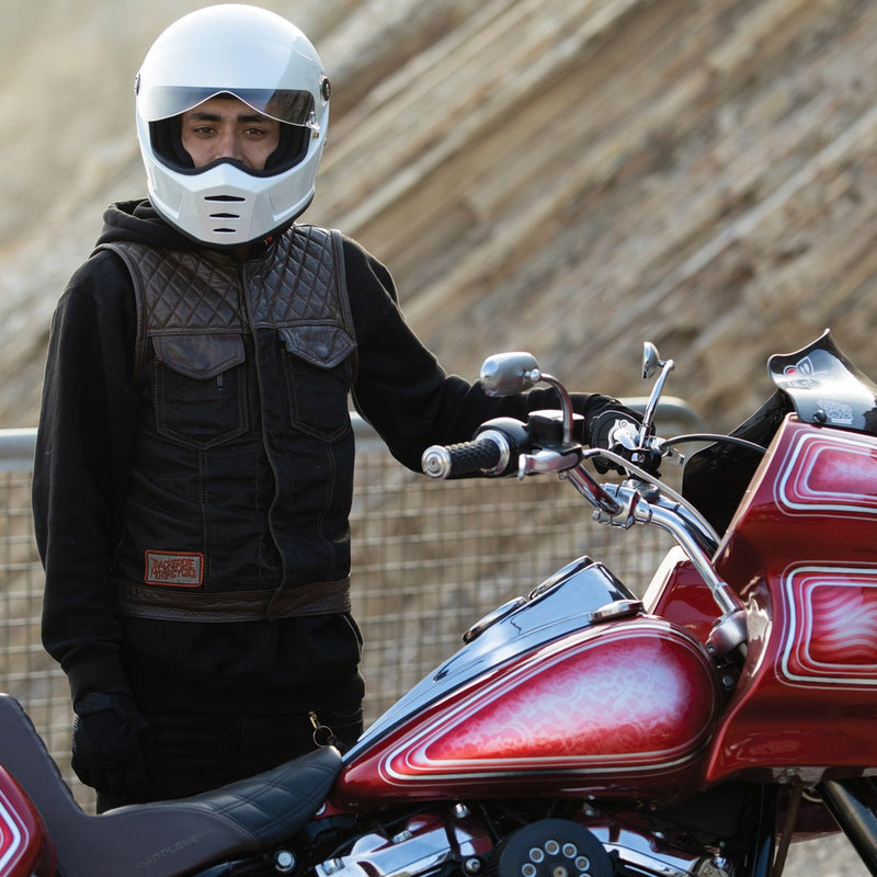 Biltwell Lane Splitter Helmet - Metallic Pearl White